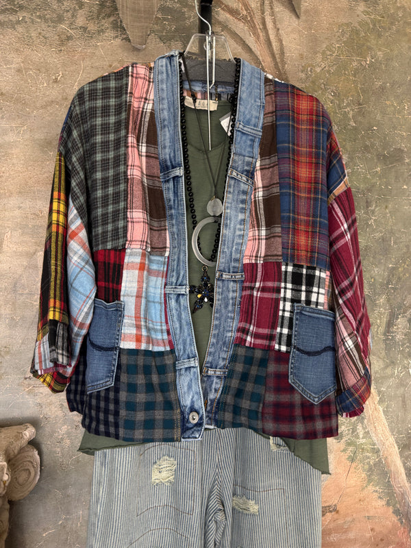 5573 Lodge Flannel Cardigan-Mix A
