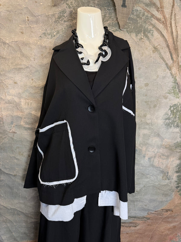 69583 Chic Blazer Jacket W/Trim