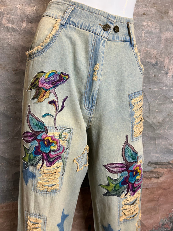 PLV-77P Peace & Flower Jeans