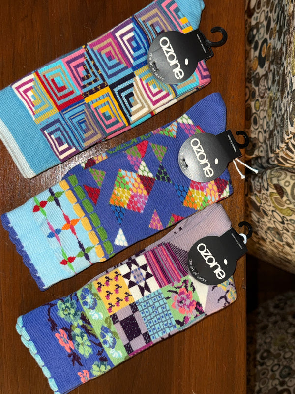 WW13 American Quilt Socks-violet hues