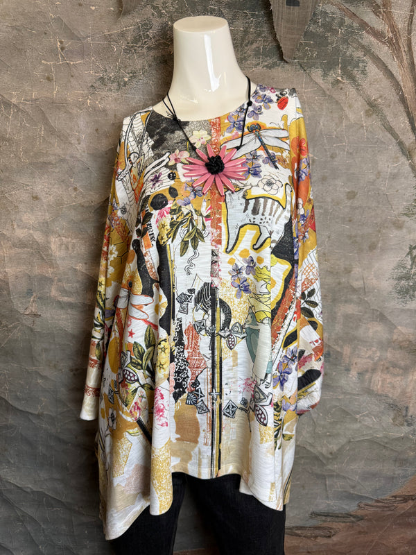 T1369K White Knit Whimsy Top-Marisols Garden