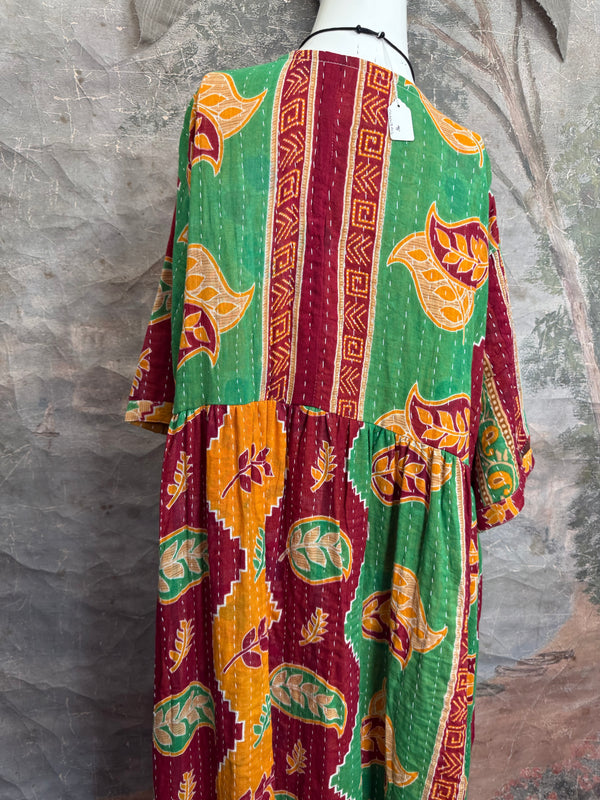 1027w Kantha Arts Tiered Dress-Mix 8