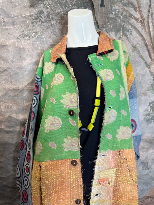 JG-183 Kantha Sunrise Coat-MIX 6