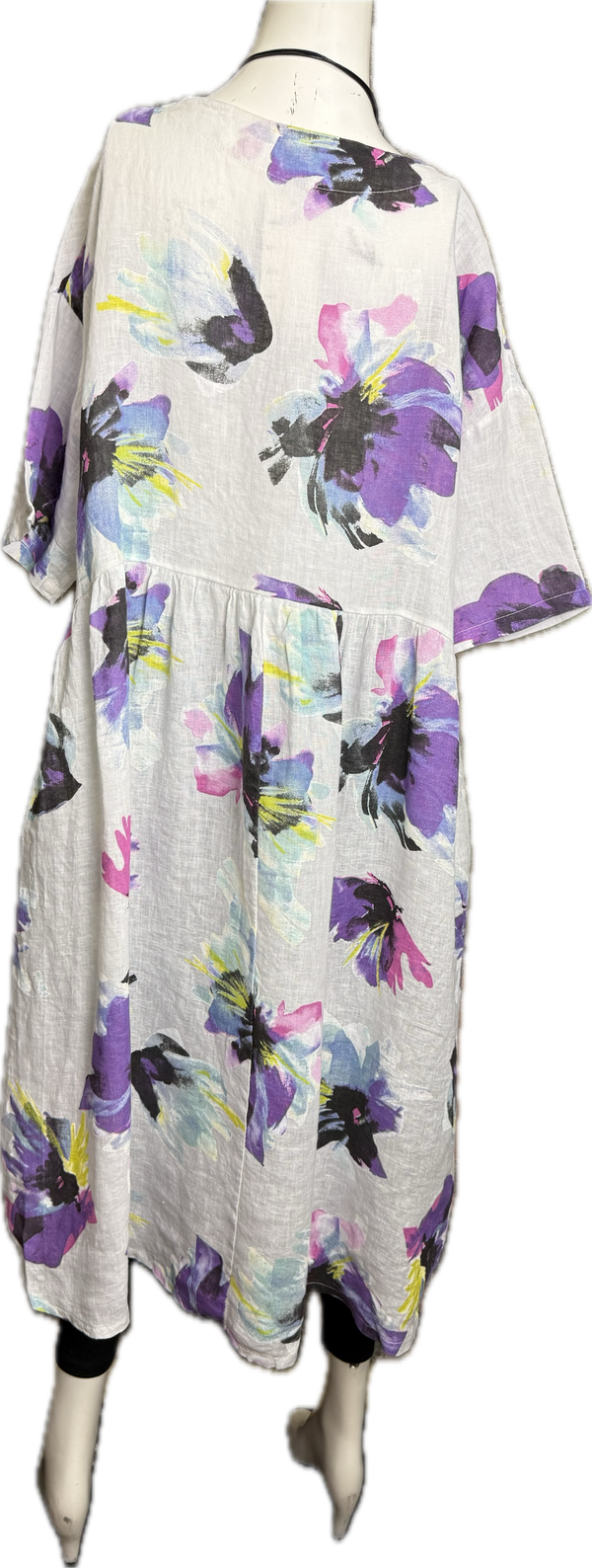 91877-52 Artful Bloom Dress-White