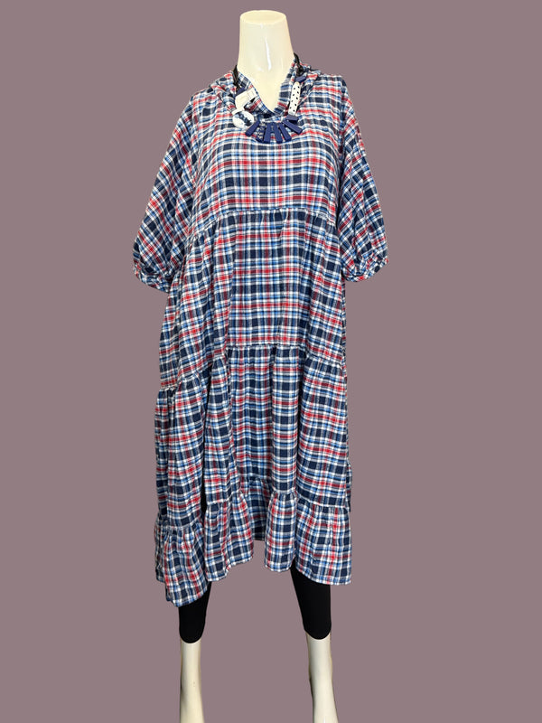 5428 Plaid Babydoll Tunic