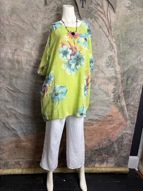 91266A Art to Wear Flower Shirt-Lime