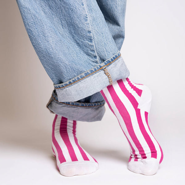 WW18 Iconics 7 Crew Socks-Pink/white