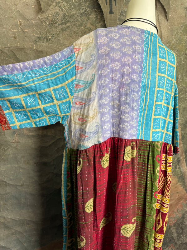 1027w Kantha Arts Tiered Dress-Mix 1