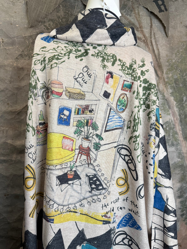 T1097 Cowlneck Dolman Slv Top