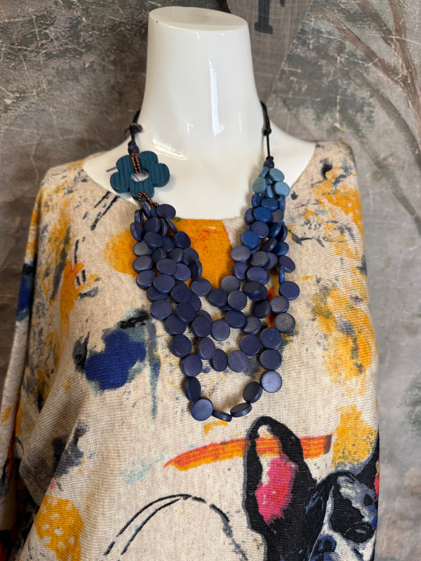 25704 Icon Print Sweater-Frenchy