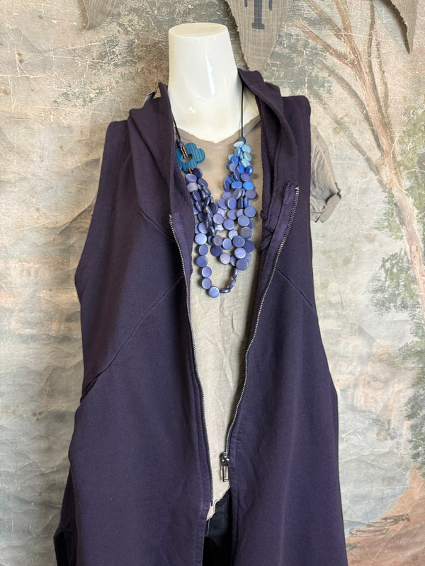 2626AU Zip Hoodie Vest-Purple