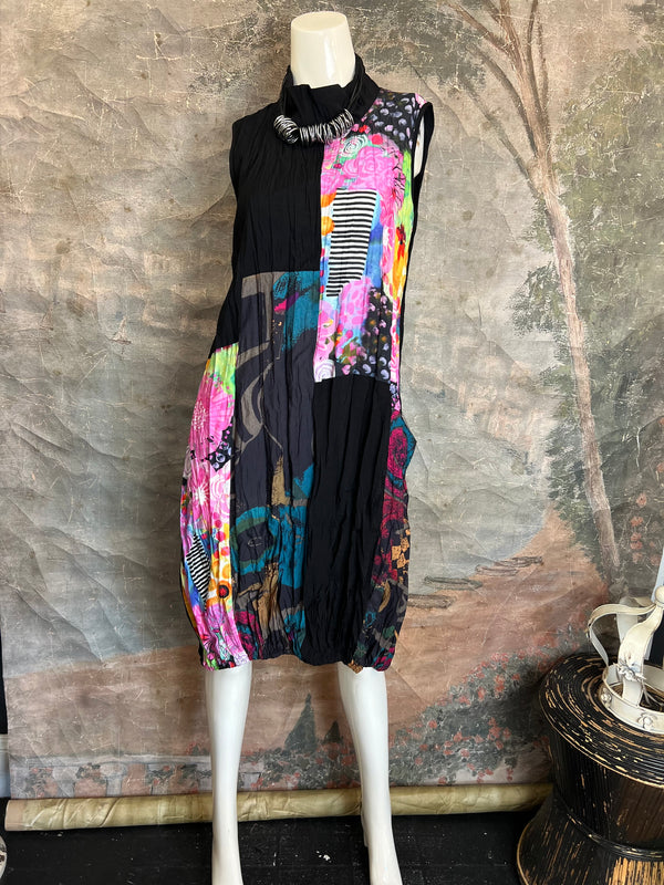 25332 Crushed Print Media Dress