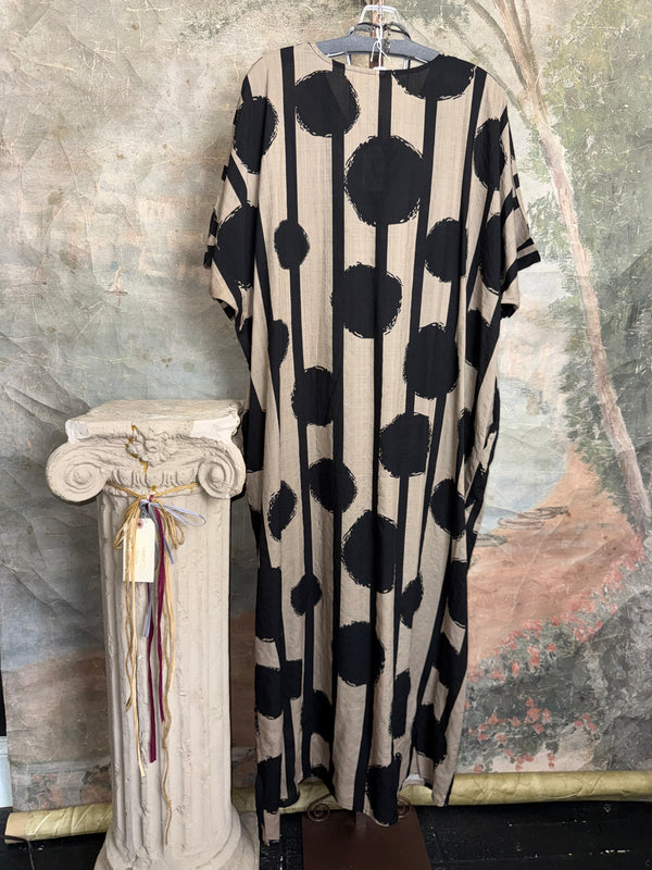8094 Abstract Geo Linen Kaftan