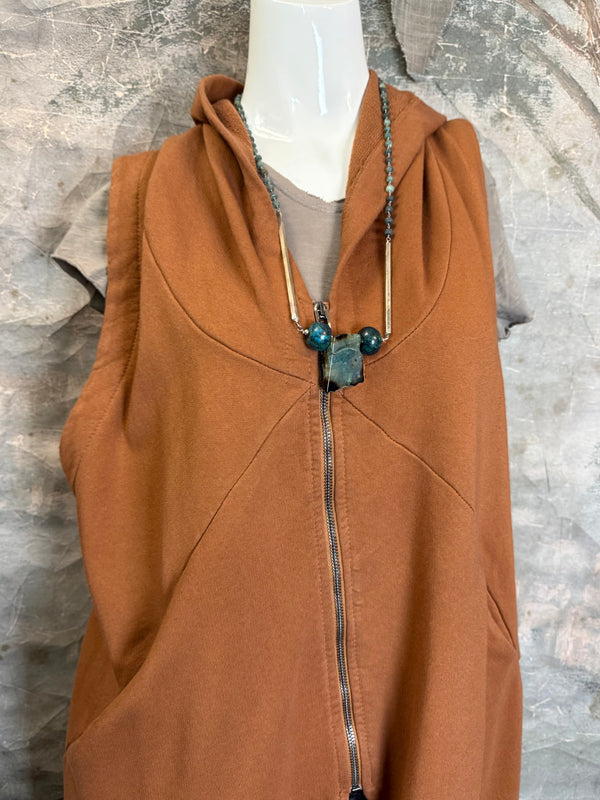 2626AU Zip Hoodie Vest-Ginger