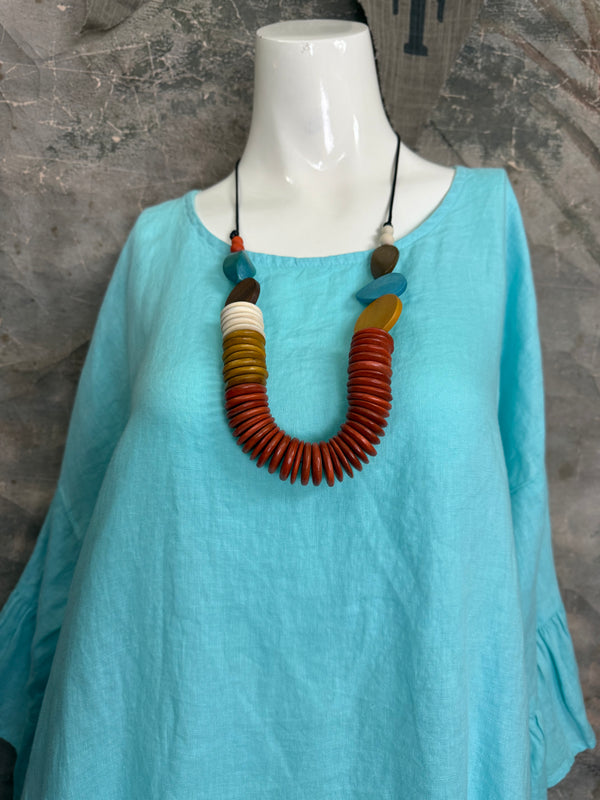 MP-HLT651 Baby Doll Top-Aqua
