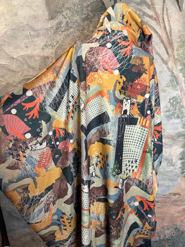 C103 Brushed Hooded Duster