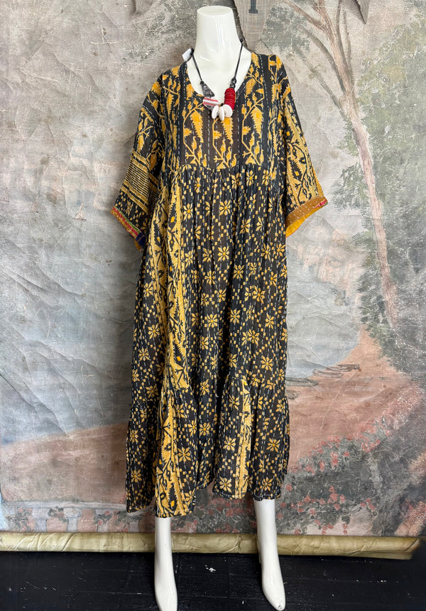 1027w Kantha Arts Tiered Dress-Mix 3