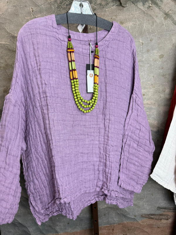 PW8815 We The Free Pucker Tunic-Lilac Purple