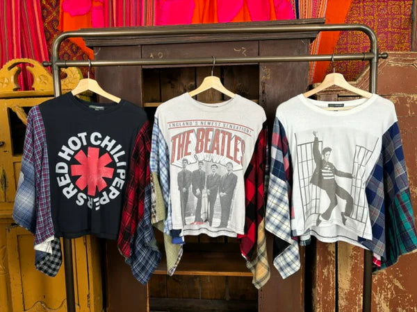 5576 Flannel Band Tees-Mix 2