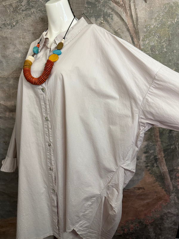 91750 Oversized Shirt Jacket-Beige