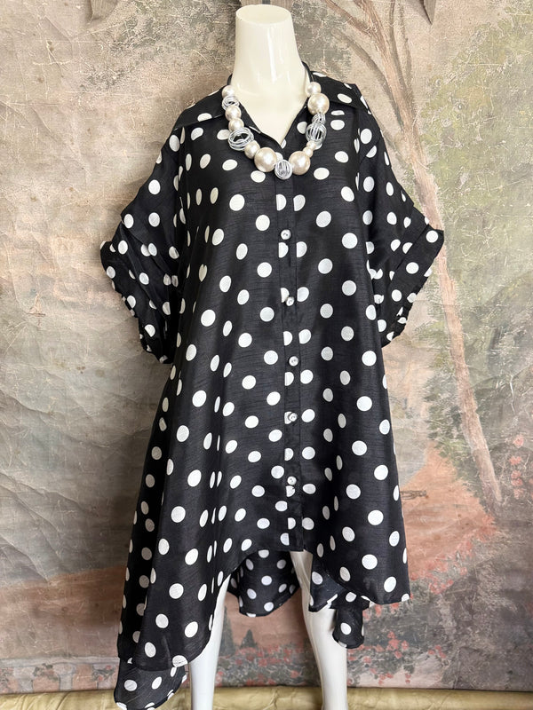 AD26-01 The High-Low Echo Dress-Paris Polka
