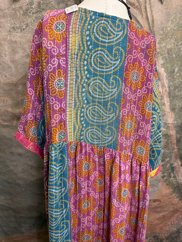 1027w Kantha Arts Tiered Dress-Mix 6