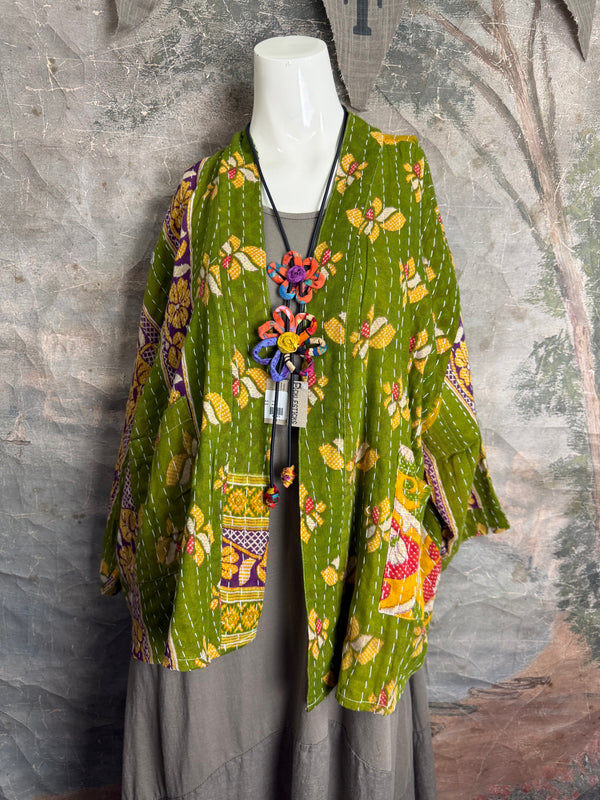 1040w Kantha Long Sleeve Jacket-Eve