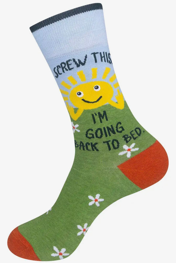 Art To Wear Novelty Socks-Back to bed