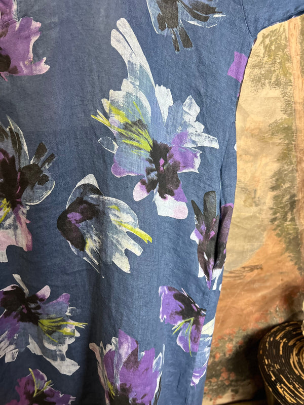 91877-52 Artful Bloom Dress-Blue