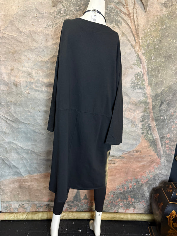 91805 Corduroy Button Dress-Black