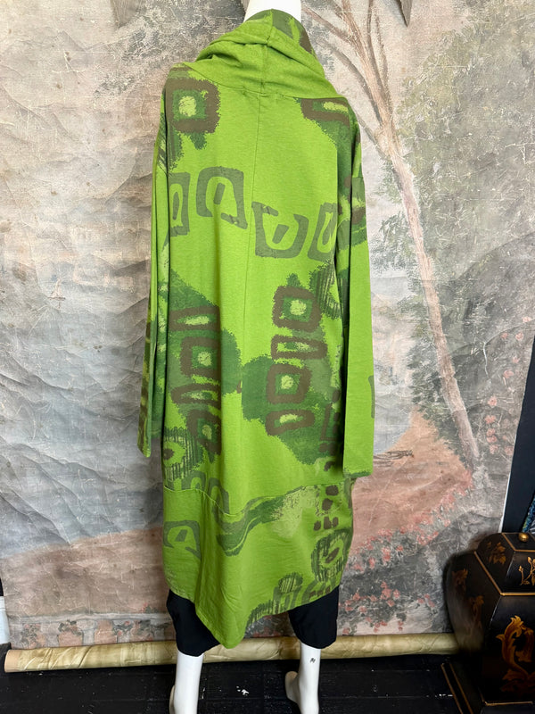 91968 Abstract Sweatshirt Dress-Kiwi