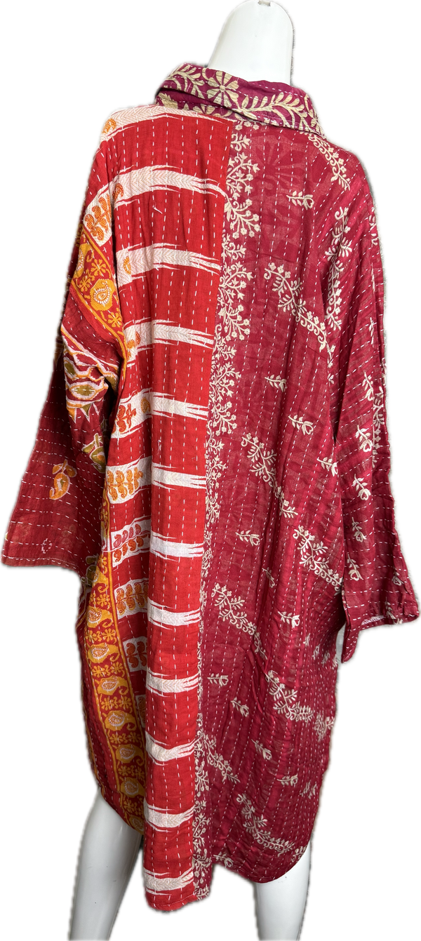 1013w Long Kurta Shirt Dress-Hazel