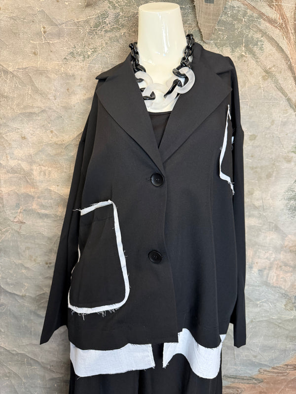 69583 Chic Blazer Jacket W/Trim