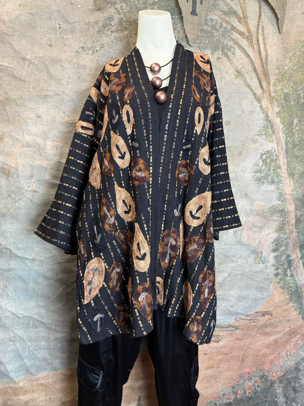 ANU 19828 Embroidered Duster JKT-Fudge