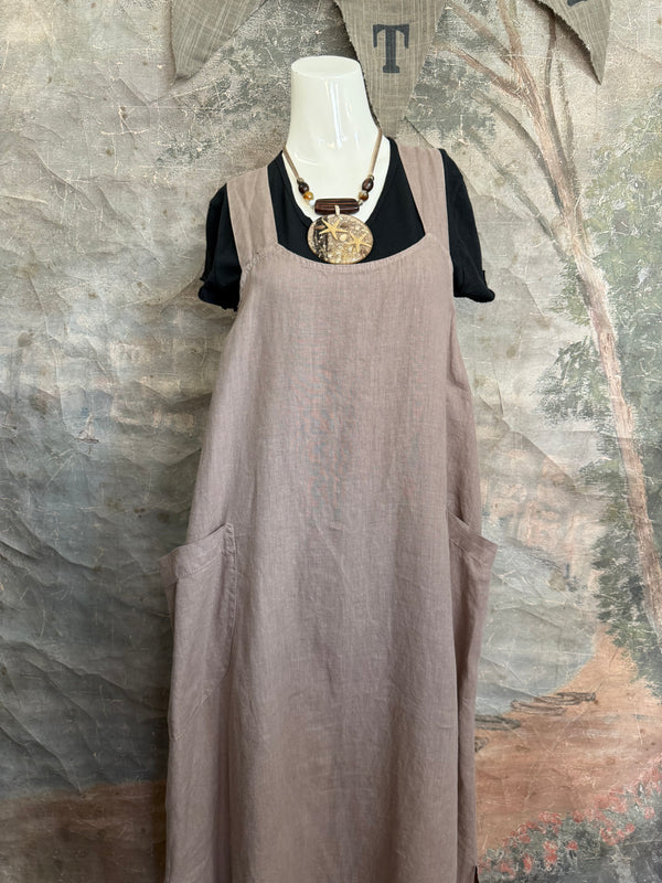 MP- HLD1052 OVERALL LONG DRESS-Mocha