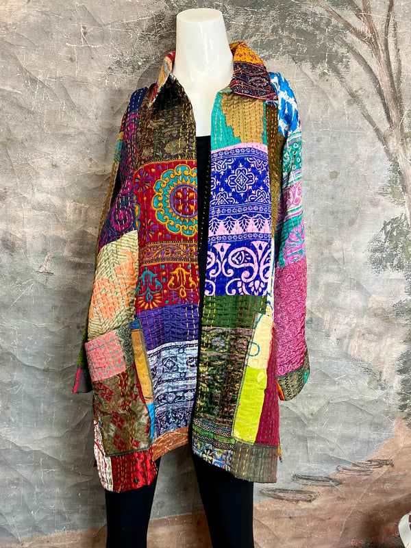 5683J Kantha/Vintage Kimono JKT-Bold Mix 2