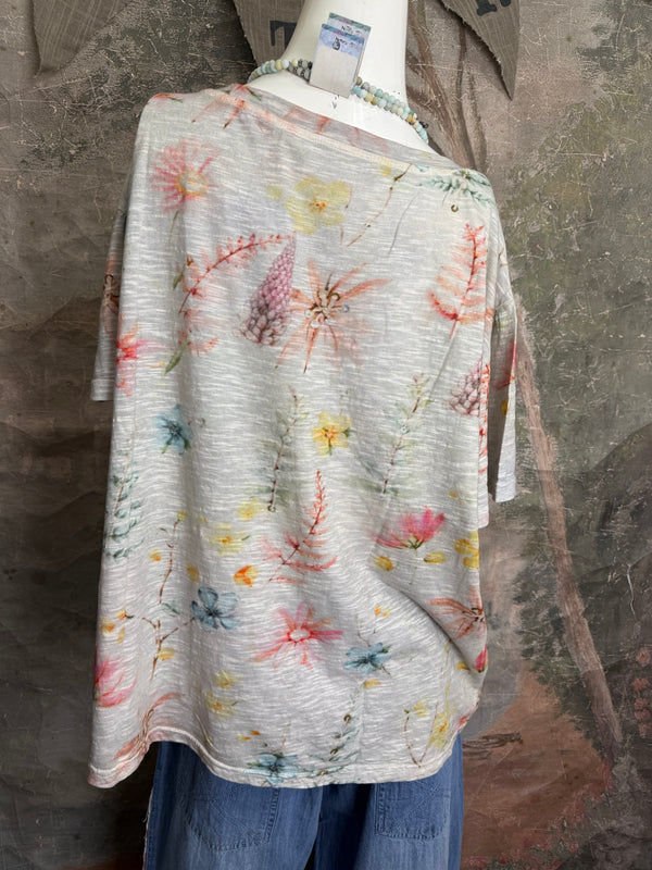 PL-772 Washington Floral Tee-Gray