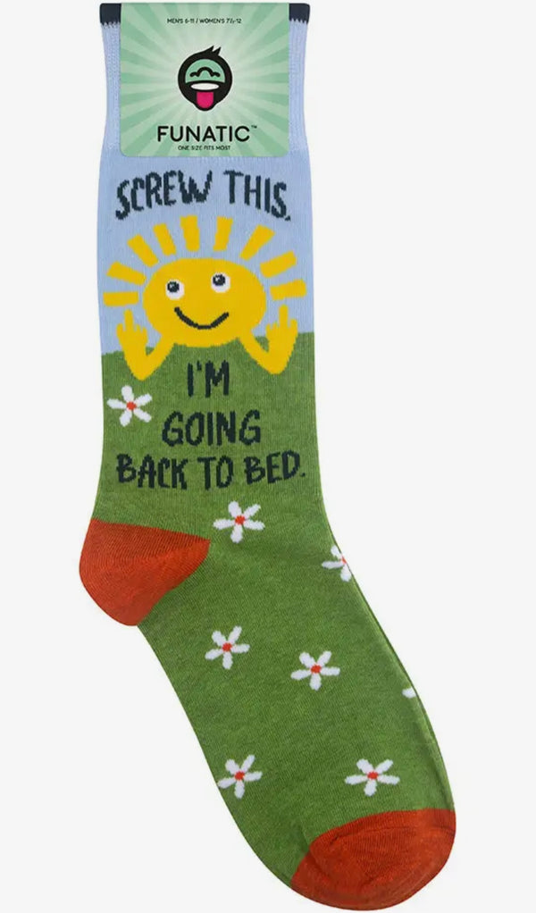 Art To Wear Novelty Socks-Back to bed