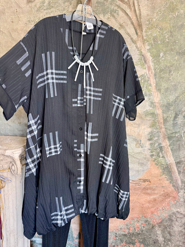 4982 Pleated Plaid Tunic Dress