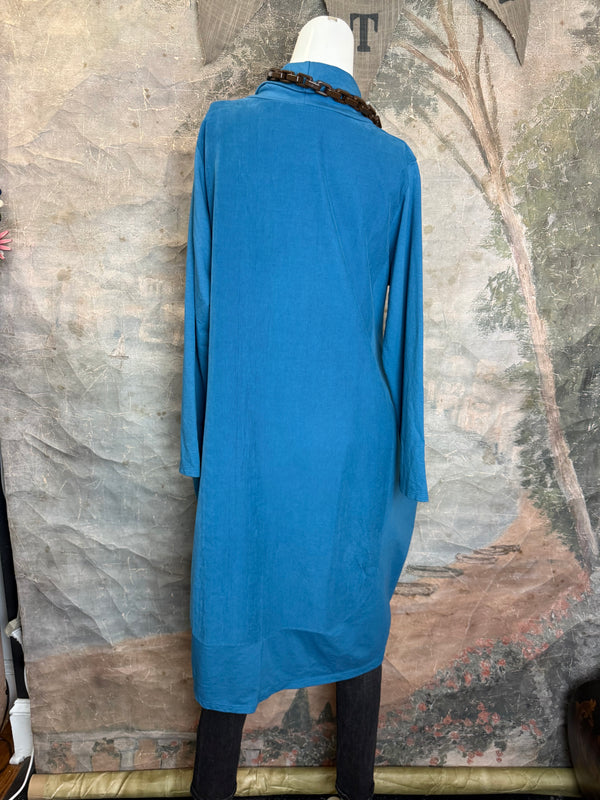 6512AU Cowlneck Bubble Dress-TEAL