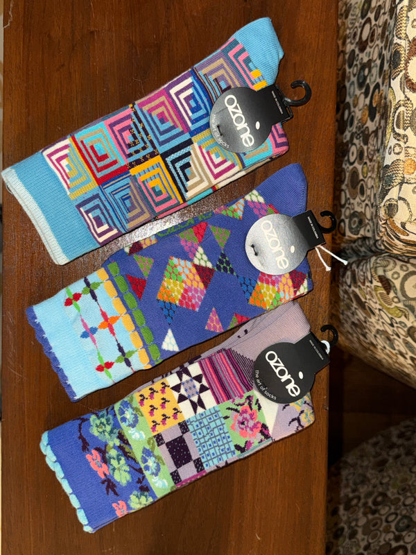 WW13 American Quilt Socks-violet hues
