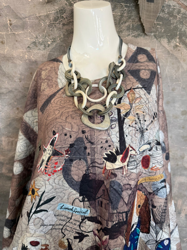 T812NB Drop Shoulder Top-Lunch Time