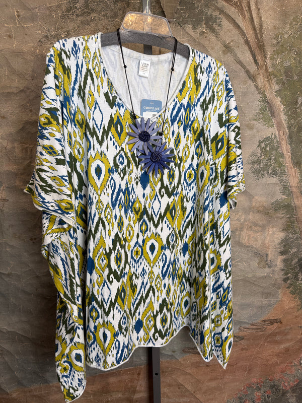 715CL-OT Oversized Tunic Tee-WHITE