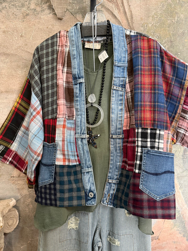 5573 Lodge Flannel Cardigan-Mix A