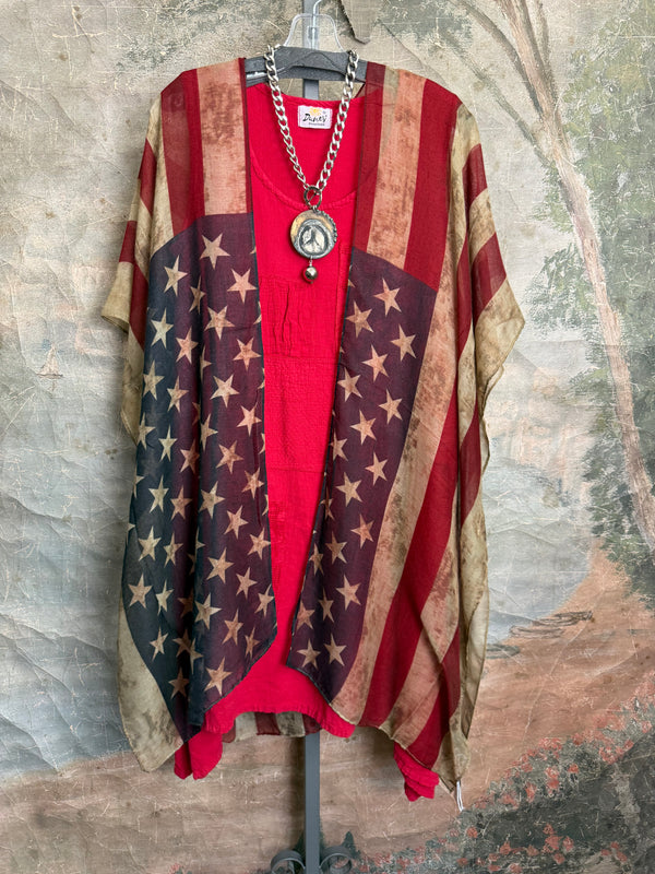 MC30 Vintage USA Flag Kimono