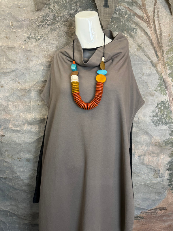 92009 Cocoon Sweatshirt Dress-Mocha