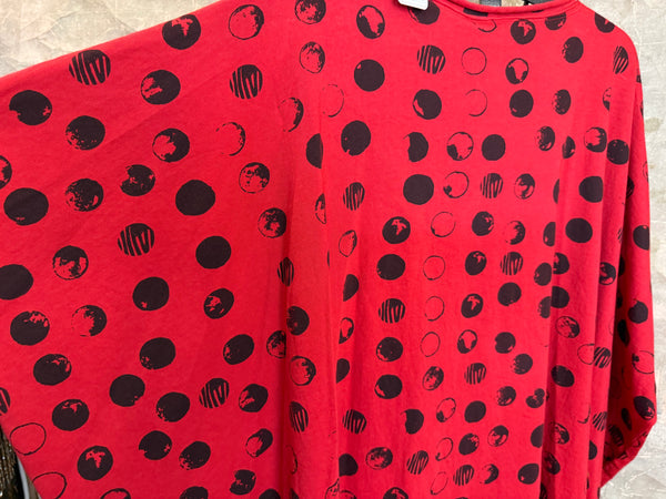 715CL-MOON Oversized Tunic Tee-Red