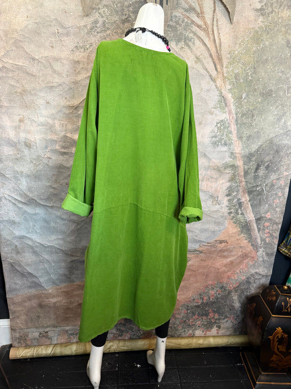 92003 Corduroy Pocket Dress-Kiwi