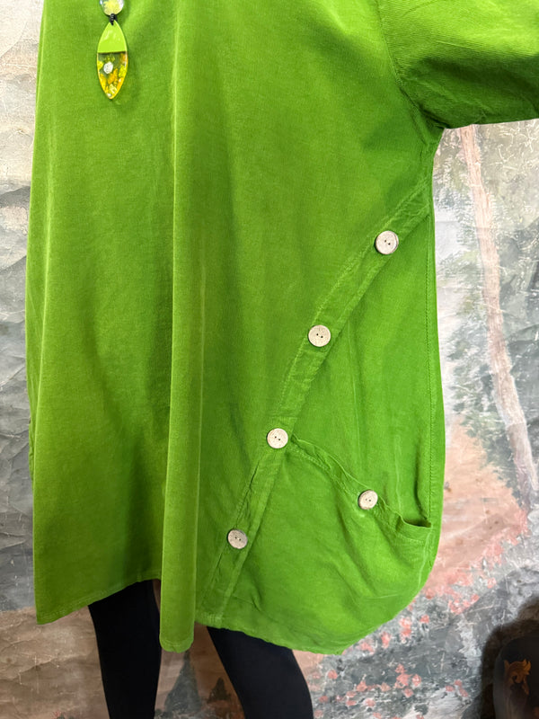 91983 Corduroy Pocket Tunic-Kiwi