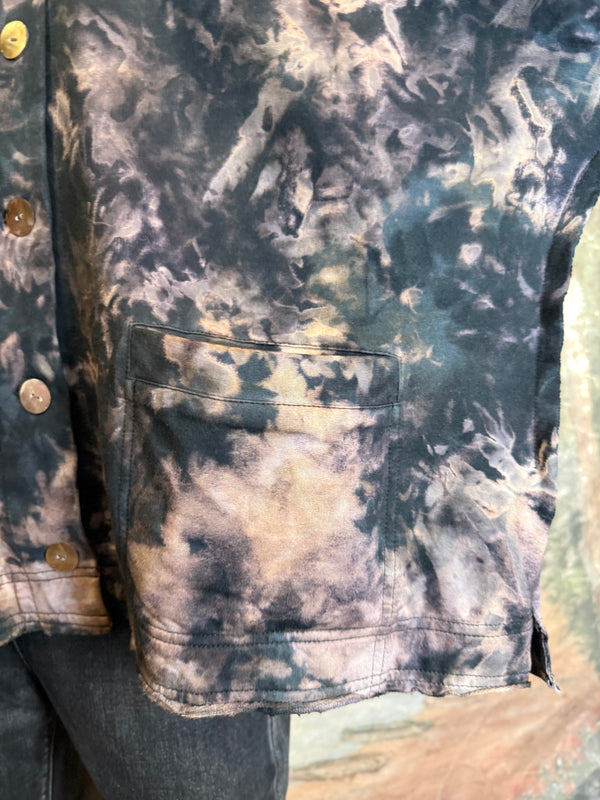 AS5801T Cardi Dyed Jacket-Black Smoke